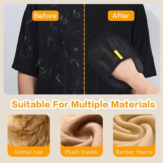 5pc Pet Hair Removal Gloves, Reusable Cats & Dogs Pet Hair Removal Tool,Efficient Pet Hair Removal Electrostatic Gloves is Suitable for Clothes, Sofas, Beds and Carpets-Mewly Pet