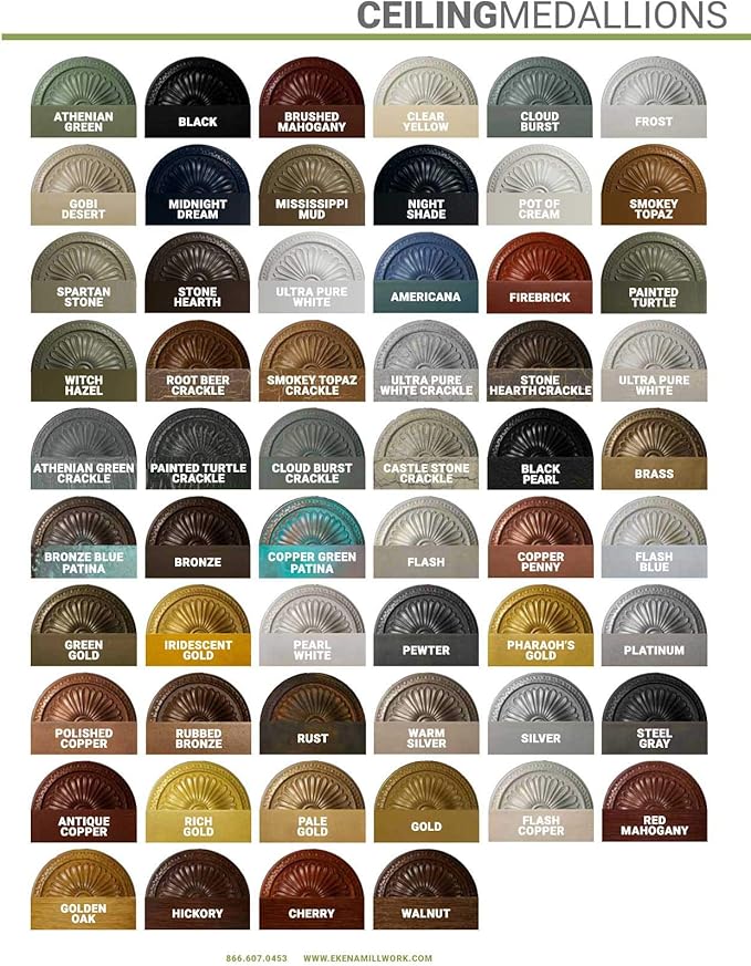 Ekena Millwork CM12BRUWC Bradford Hand-Painted Ceiling Medallion , Ultra Pure White Crackle