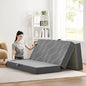 Foldable Mattress Queen 6 inch -Portable Grey Memory Foam Folding Matress with Washable Cover for Camping Travel Guest Room Home Use-Non-Slip&Easy Storage