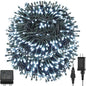 QUWIN Led Outdoor Christmas String Lights, 500 LED UL Certified 8 Lighting Modes, Indoor & Outside Waterproof Fairy Light for Christmas Tree, Patio, Holidays, Party (180 Ft Cool White)