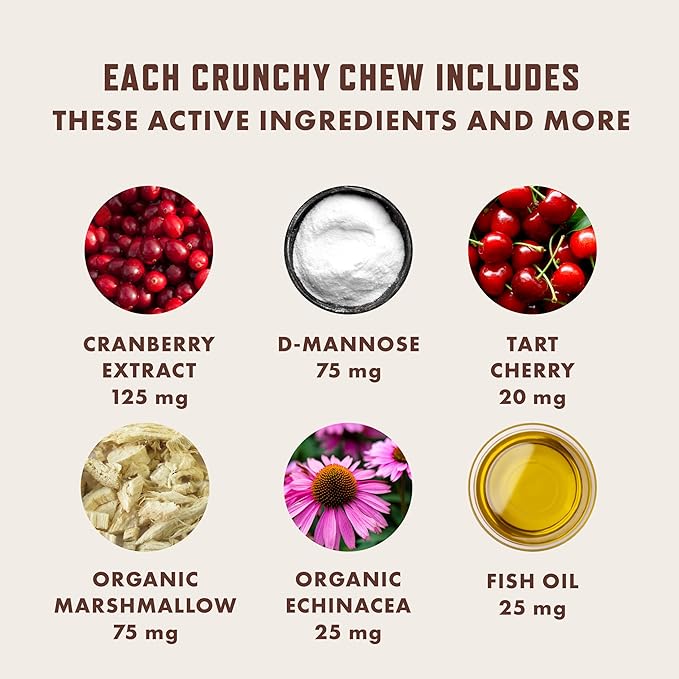 Rocco & Roxie Cat Urinary Tract Health Supplement, Cranberry and D-Mannose for Kidney, Bladder, and UT Support, Vet Recommended Chicken Flavored Crunchy Chews Cats Love, Made in USA-Mewly Pet