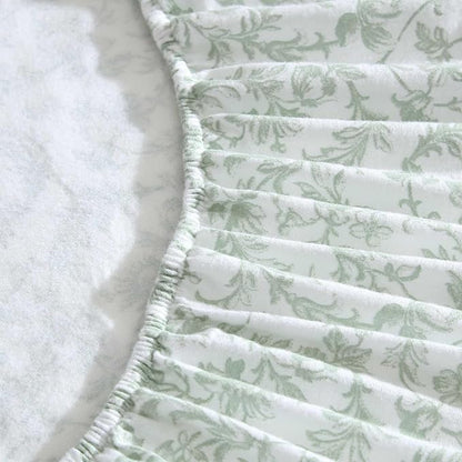 Laura Ashley - Flannel Sheets King Size, Anti-Pilling & Wrinkle Resistant Cotton, Touchably Soft for All-Season Comfort - Bed Sheets with Matching Pillowcases & Fitted Sheet (Brinna Green)