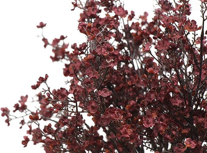 JAKY-Global Babys Breath Silk Artificial Flowers Burgundy 6 Bundle Fall Stems Fake Plants Decor Wedding Party Decoration Bouquets Real Touch DIY Home Garden,Farmhouse,Living Room (Autumn Red-6pcs)