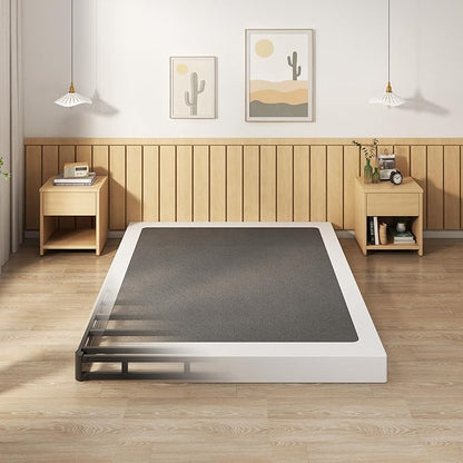 EMODA 5 Inch Full XL Box Spring, 3000 LBS Heavy Duty Metal XL Full Mattress Foundation with Fabric Cover, Easy Assembly, Black
