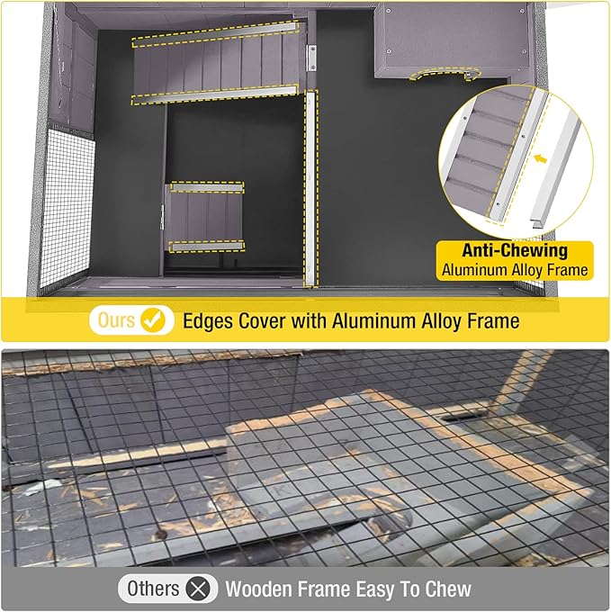 Guinea Pig Cage Metal Frame Hamster Cage Upgrade Anti-Chewing Rat House Indoor Outdoor Use Small Critter Habitat with Plastic Deep Not Leakage Pull Out Tray-Mewly Pet