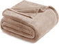 Exclusivo Mezcla Fleece Blanket Twin Size for Bed, Super Soft and Warm, All Season Use, Cozy, Plush, Lightweight, 60x80 Inches Camel