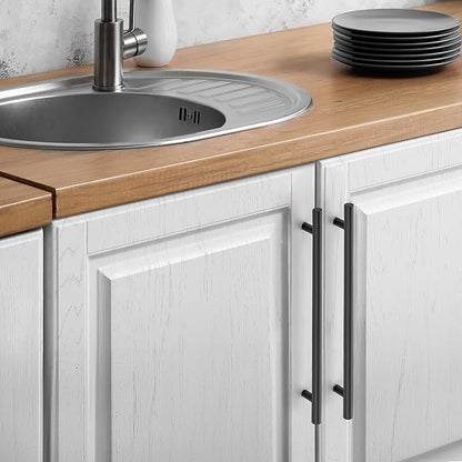 JOY DECOR 3 Pack Cabinet Handles, Black Cabinet Pulls, 8-3/4 in Hole Center Kitchen Hardware, Stainless Steel T Bar Handles for Dresser Drawers