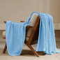 PHF 100% Cotton Waffle Weave Throw Blanket, Soft Lightweight Breathable Cozy Throws for Couch Bed Sofa, Luxury Aesthetic Woven Blanket for Home Decor & Office, 50"x60", Sky Blue