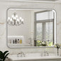 LED Bathroom Mirror with Lights,48x36 Inch Brushed Silver Framed Lighted Vanity Mirror,Anti Fog Stepless Dimmable Wall Mounted(Horizontal/Vertical)