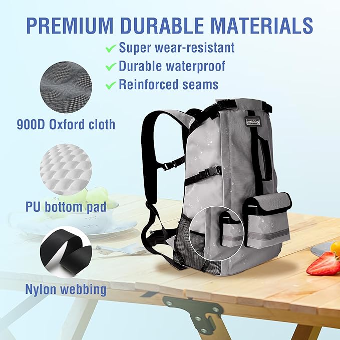 Dog Backpack for Small & Medium Dogs - Adjustable Pet Carrier for Travel & Hiking, Hands-Free Puppy Backpack with Storage Pockets, Breathable Mesh, Reflective Strips & Non-Slip Handle-Mewly Pet