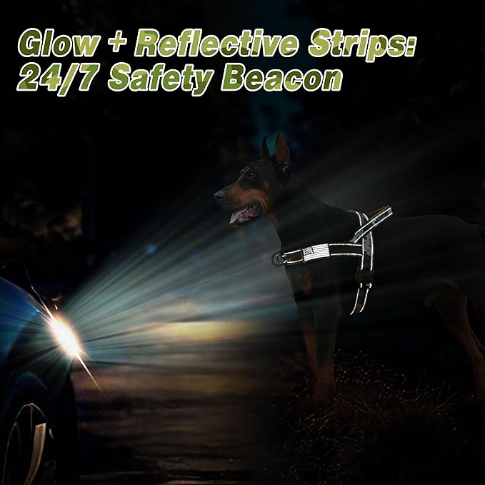 Forestpaw No Pull Dog Harness - Soft Flannel Padded Tactical Dog Vest Harness with Quick Release Buckle, Adjustable Reflective Pet Harness for Large Dogs Walking Training,Green Camouflage XL-Mewly Pet