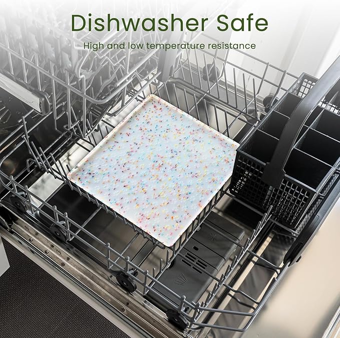 Ptlom Dog Food Mat Anti-Slip Dog Bowl Mats for Food and Water, Waterproof Pet Placemat Prevents Messy Spill to Floor, Silicone Puppy Feeding Tray for Small, Medium and Large Dogs Cats-Mewly Pet