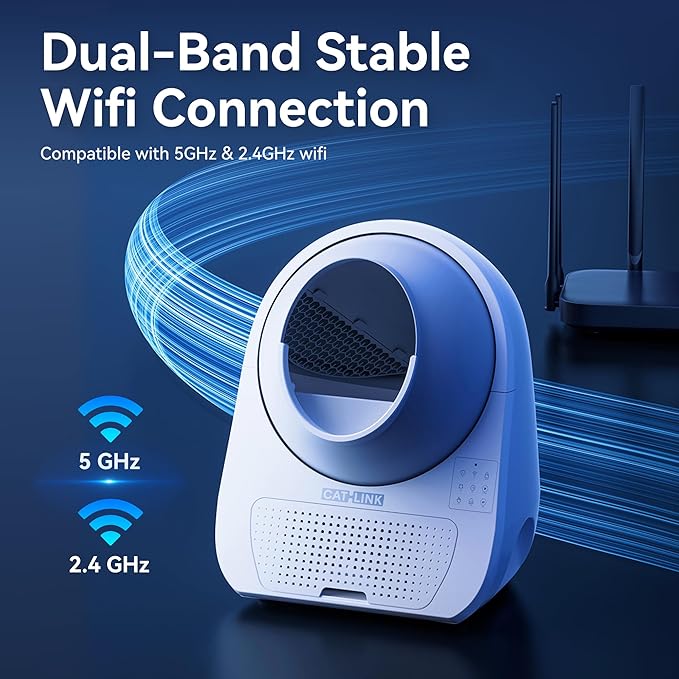 CATLINK 2025 New Ultra Self Cleaning Litter Box with AI Camera, 5G WiFi Automatic Cat Litter Box Self Cleaning for Multi-cat, APP Health Monitor, Pinch-Free Robot Cat Litterbox with Cleaning Brush-Mewly Pet