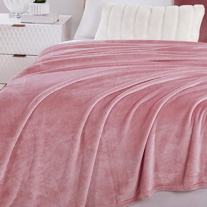 Walensee Fleece Blanket Plush Throw Fuzzy Lightweight (King Size 108x90 Blush) Super Soft Microfiber Flannel Blankets for Couch, Bed, Sofa Ultra Luxurious Warm and Cozy for All Seasons
