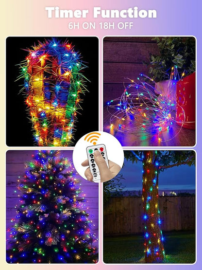 6 Pack Fairy Lights Battery Operated with Remote Control Timer, 26 FT 80 LED String Lights Outdoor Indoor, 8 Modes Twinkle Lights for Christmas Party Wedding Birthday Bedroom Decorations (Multicolor)