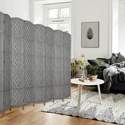 Rose Home Fashion 6 ft Tall Room Divider, Room Dividers and Folding Privacy Screens, 15.7in Privacy Screen 8 Panel Partition Temporary Wall Separation for Private, Grey