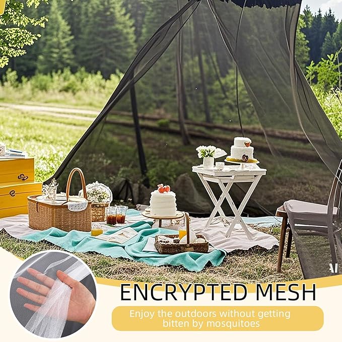 4 Corners Mosquito Net for Mosquiteros para Camas Bed Canopies Netting Bed Drapes Rectangular Mosquito Mesh for Camping Home Outdoor Travel(Black,L79 X W47 X H59 Inch,Opening)-Mewly Pet