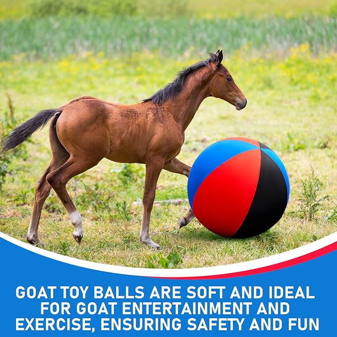 30inch Giant Herding Ball with Cover Anti Burst Ball Please Watch VCR for How to Inflation Horse Toys for Horses Stall Entertainment Play, Pump Included(Stylish)-Mewly Pet
