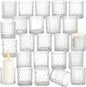 24pcs Assorted Votive Candle Holders - Clear Glass Tea Lights Candle Holder in Bulk, Tealight Candle Holder for Table Centerpiece Wedding Decor Home Decoration