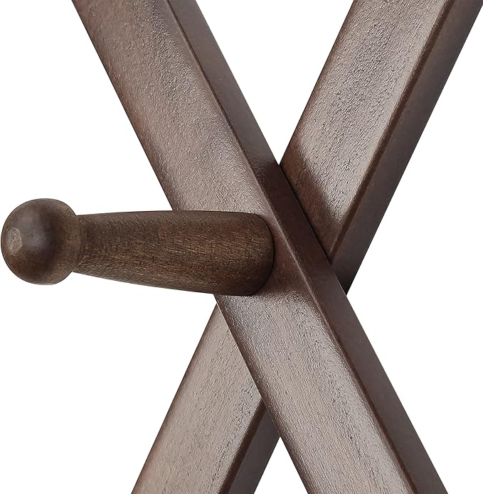 SKOLOO Hat Rack for Wall with 14 Hooks, Pack of 2, Solid Wooden, Modern, Expandable Coat Rack Wall Mount for Coats, Hats, Bags, Baseball Caps, Walnut Color