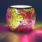 Rancco Glass Votive Candle Holder for Tealight, Romantic Mosaic Cracked Candle Holder, Candle Lamp Aromatherapy Candlescape Bowl for Valentine's Thanksgiving, Christmas Table Centerpiece, Party Decor