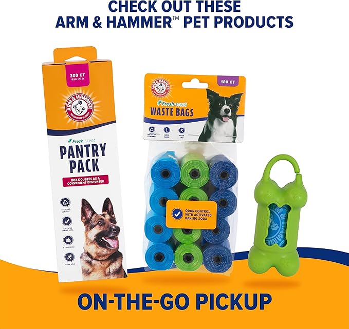 Arm & Hammer Dog Pooper Scooper Swivel Bin & Rake, Poop Scoop for Dogs, Black (2 Heavy Duty Scented Waste Bags Included)-Mewly Pet