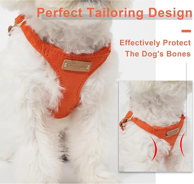 Puppytie No Pull Dog Harness with Multifunction Dog Leash,Soft Adjustable No Choke Escape Proof Pet Harness Vest for Medium Dogs or Large Dogs,Orange,M-Mewly Pet