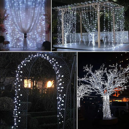 AMIR Upgraded Solar String Lights Outdoor, 39Feet 120 LED 8 Modes Copper Wire Light, Solar Powered Fairy Lights, Waterproof Solar Decoration Lights for Garden Yard Party Wedding Christmas (White)