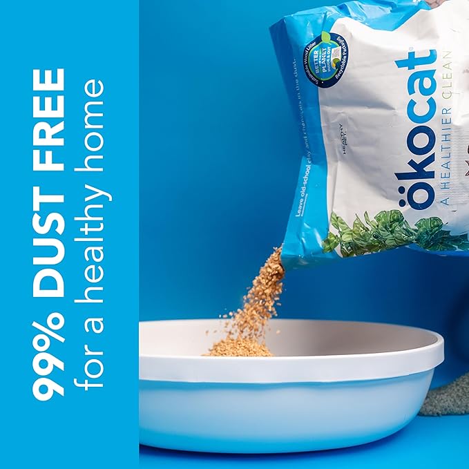 ökocat Original Low-Dust Natural Wood Clumping Cat Litter with Odor Control 16.6 lbs Large-Mewly Pet