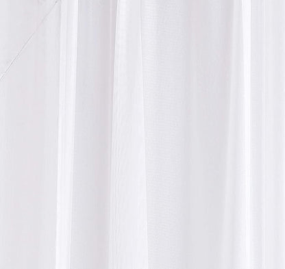 LinenZone White Window Scarf Valance in 288 Inch Size. Use Window Scarves as Canopy Bed or Backdrop Curtains, Curtain Scarf, or Sheer Fabric for Draping. (Amazing 55 x 288, White)