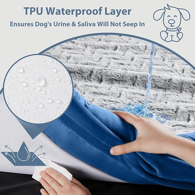 WNPETHOME XXL Extra Large Dog Bed, Washable Dog Couch with Removable Waterproof Cover, Orthopedic Large Pet Sofa Bed with Bolster Sides for Sleeping-Mewly Pet