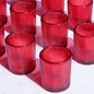 VOHO 24pcs Red Votive Candle Holders for Table Centerpiece, Ribbed Tealight Candle Holder for Christmas & Valentine's Day Decor, Vintage Glass Votive Holder for Gifts