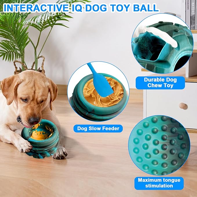Yipetor Frozen Treat Dispensing Dog Toy - Large Chew Toy, Freezable Fillable Rubber, Reduces Anxiety, Easy to Clean, Interactive Puzzle (Large)-Mewly Pet