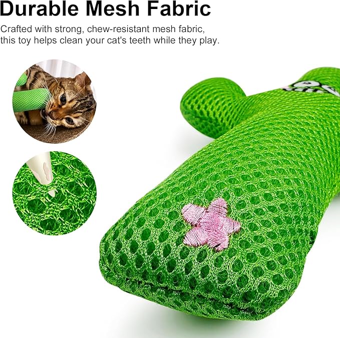 TTcat Catnip Silvervine Matatabi Pillow for Cats & Kittens,Large Cat Cactus Toy Cat Kicker Toy Chew Toy for Indoor Cats.-Mewly Pet