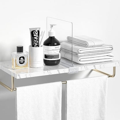 Aolloa 6 PCS Shelf Dividers for Closet Organization Acrylic Clear Closet Shelf Divider for Wooden Shelving Suitable for Wooden or Vertical Shelves Or Bedroom, Kitchen and Office