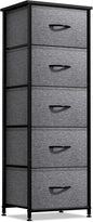 Sorbus Nightstand with 5 Drawers - Bedside Furniture & Night Stand End Table Dresser with Steel Frame, Wood Top, Easy Pull Fabric Bins for Home, Bedroom Accessories, Office & Dorm
