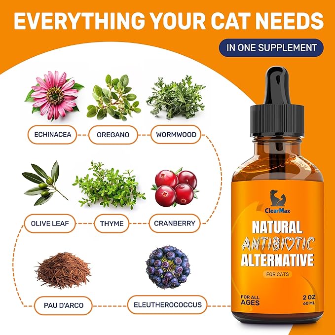 Cat Antibiotic to Help with Cough & Allergies – Antibiotics for Cats to Aid with UTIs and Digestive Moments – HIPS & Joints Support – Attractive Chicken Taste – 2 Oz Bottle-Mewly Pet