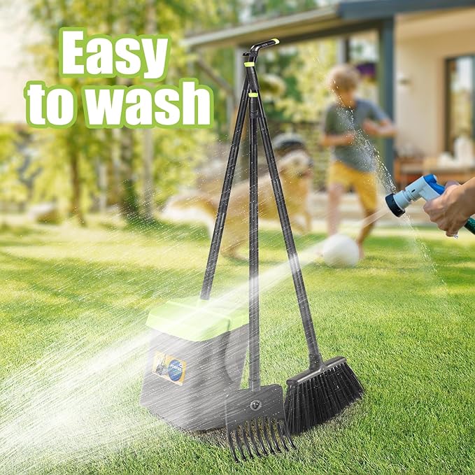 Pooper Scooper Swivel Bin & Rake Kit with 35 Bags – 46" Long Handle Heavy Duty Dog Poop Scooper with Bag Attachment, Yard Pet Waste Cleanup Tool for Large Medium Small Dogs-Mewly Pet