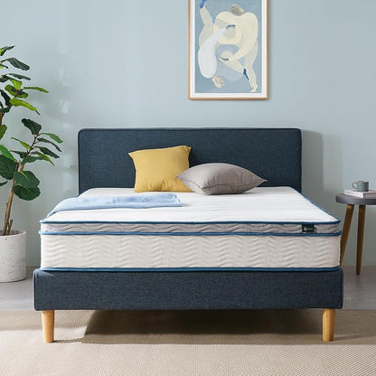 ZINUS 10 Inch Spring Sensation Hybrid Mattress [New Version], Queen, Fiberglass Free, Medium Firmness, Durable Support, Certified Safe Foams & Fabric, Mattress in A Box