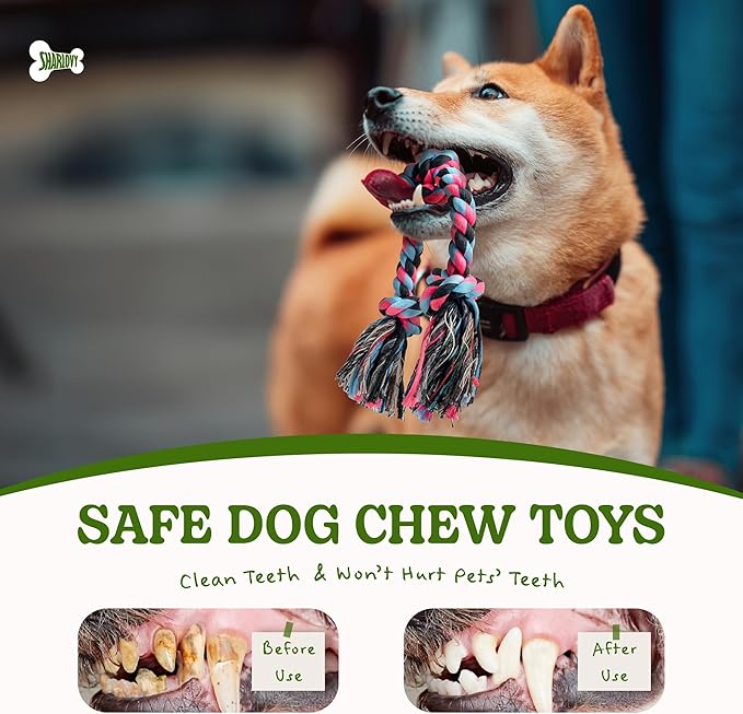 Dog Rope Toy for Large Dogs, Heavy Duty Chew Toys for Aggressive Chewers, Indestructible Durable Cotton Tug of War Rope Toys for Medium to Large Breed Teeth Cleaning-Mewly Pet