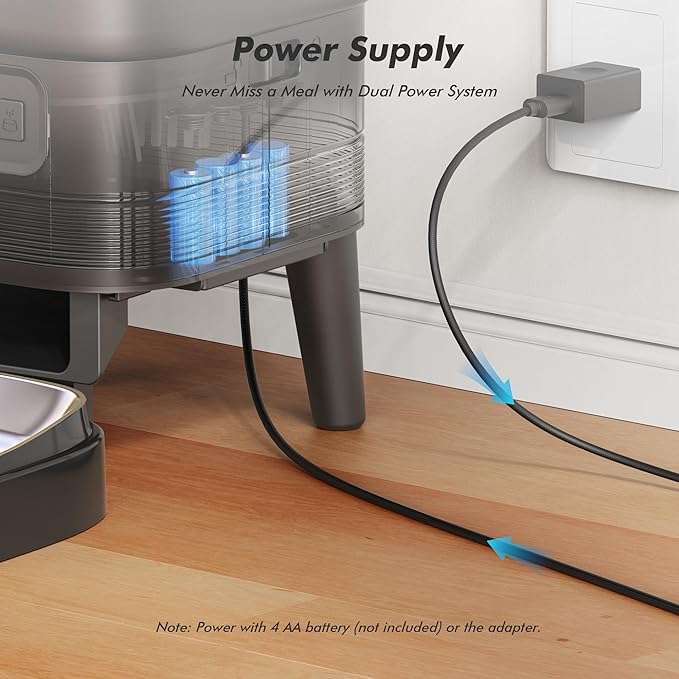 Automatic Cat Feeder - Nityers 4L Timed Cat Dry Food Dispenser with Stainless Steel Bowl,1-6 Meals Per Day, Programmable Portion Size, Detachable Washable, Auto Pet Feeder for Cats and Small Dogs-Mewly Pet