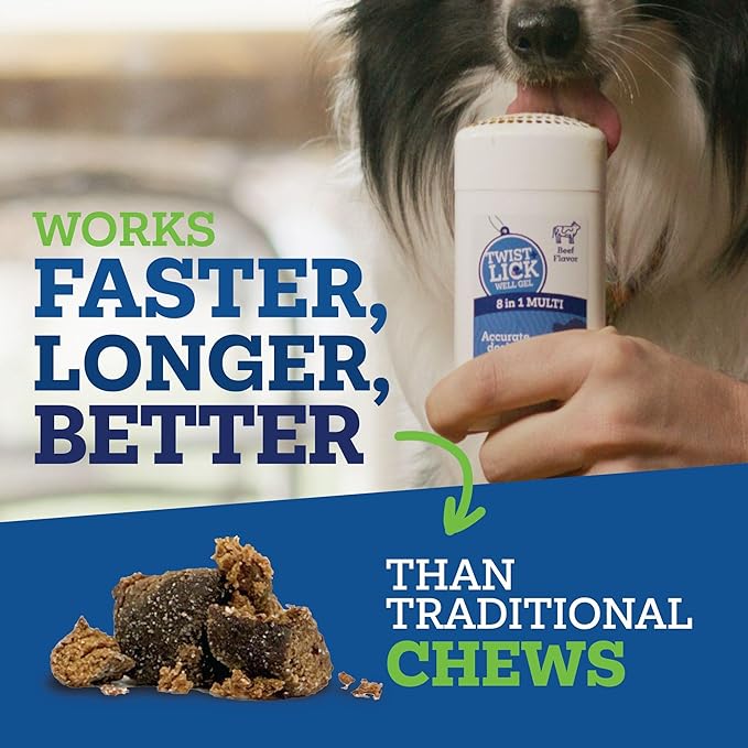 Twist + Lick Well Gel 8 in1 Supplement for Dogs 2.3 oz-Mewly Pet