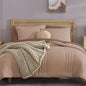 Monbix Full Comforter Set - 7 Pieces Rust Pink Bed in a Bag Full Size Bedding Sets with Comforters, All Seasons Down Alternative Comforter with Sheets,Pillowcases & Shams