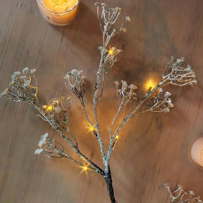 Hairui Lighted Baby Breath Flower Garland Battery Operated with Timer 48L Warm White LED 6FT, Artificial Gypsophila Vine Lights for Thanksgiving Christmas Decor Indoor Outdoor Use