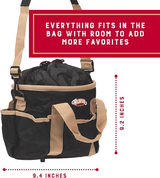 Weaver Leather Grooming Kit, Black/Beige, 65-2055-BK-Mewly Pet