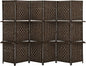 Room Divider 6 Panel Room Screen Divider Folding Portable partition Screen Wood with Removable Storage Shelves Colour Brown