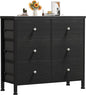 BOLUO Black Dresser for Bedroom 6 Drawer Dressers & Chests of Drawers Small Fabric Dresser Storage for Closet Modern