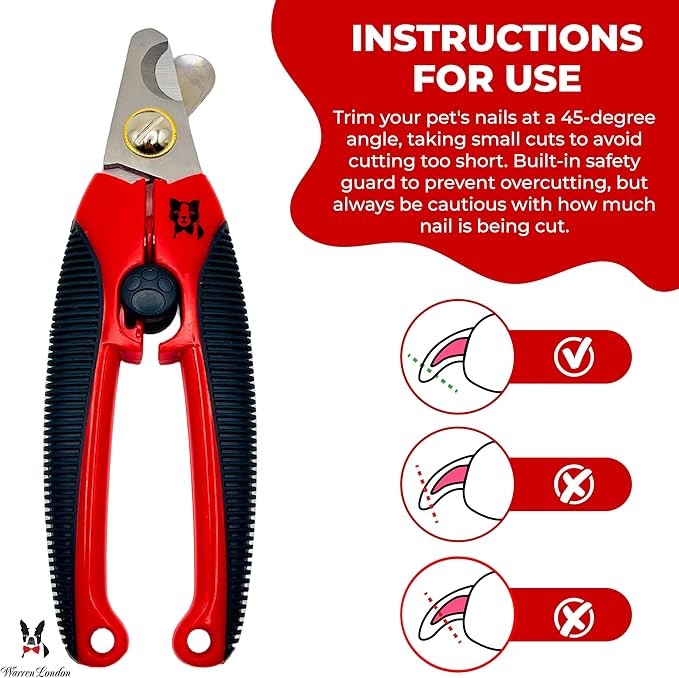 Warren London Cat Nail Clipper | Kittens Small Dogs | Stainless Steel Blade | Nail Safety Guard | Precision Grooming Tool-Mewly Pet