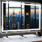 55"x36" LED Bathroom Mirror with Anti-Fog, Stepless Dimmable Lights, 3 Color Modes, Shatter-Proof Tempered Glass, Memory Function & Waterproof Design