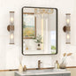 22x30 Inch Bronze Framed Bathroom Mirror, Brushed Bronze Metal Vanity Mirror, Bronze Rectangle Mirror, Rounded Corner, Tempered Glass, Anti-Rust, Shatterproof (Horizontal/Vertical)
